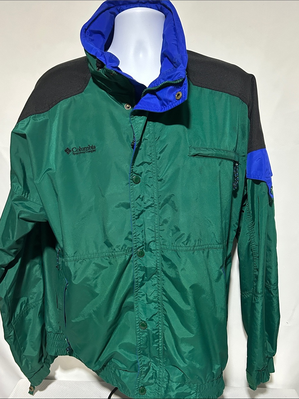 Columbia Sportswear Men’s Large Green Blue Ski Snowboard Jacket
